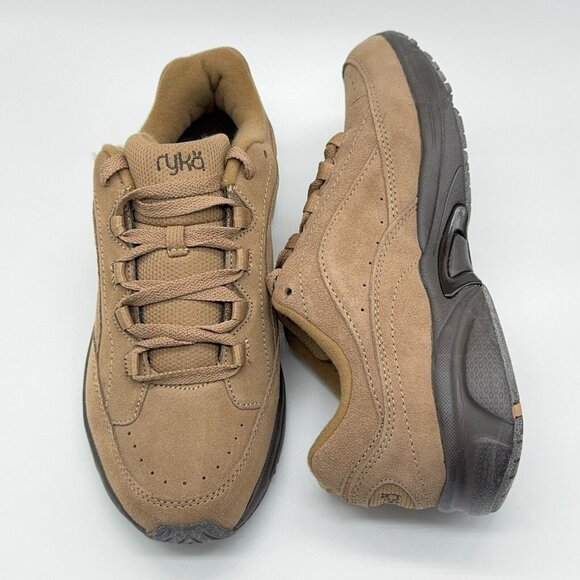 Ryka Suede Walking Sneakers Catalyst III Sand Brown Arch Support Lace Up 9 Wide - Picture 2 of 11